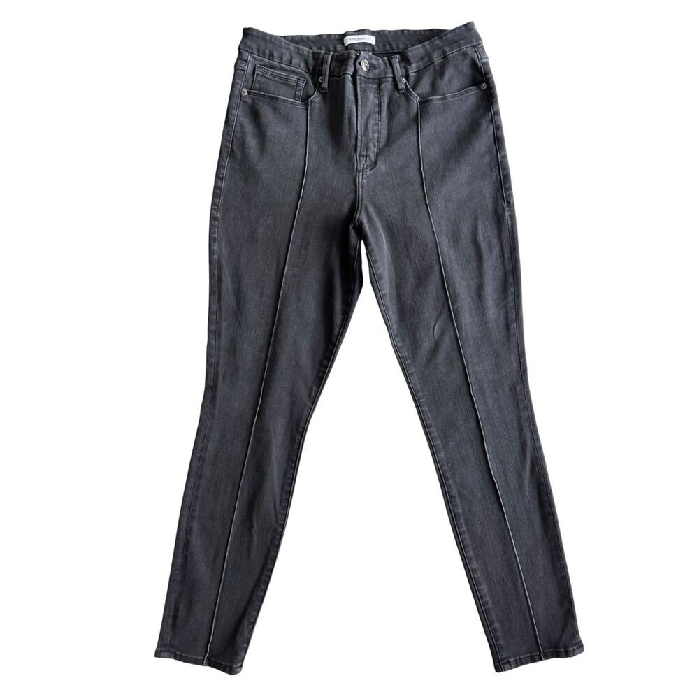 GOOD AMERICAN GOOD LEGS BLACK/GRAY SKINNY JEANS PLUS SIZE 14/32 COTTON BLEND